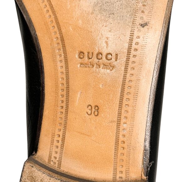 Gucci Brixton Horsebit Loafers EU 38 US 8 Black Leather Slip On Flat Shoes - Picture 12 of 12
